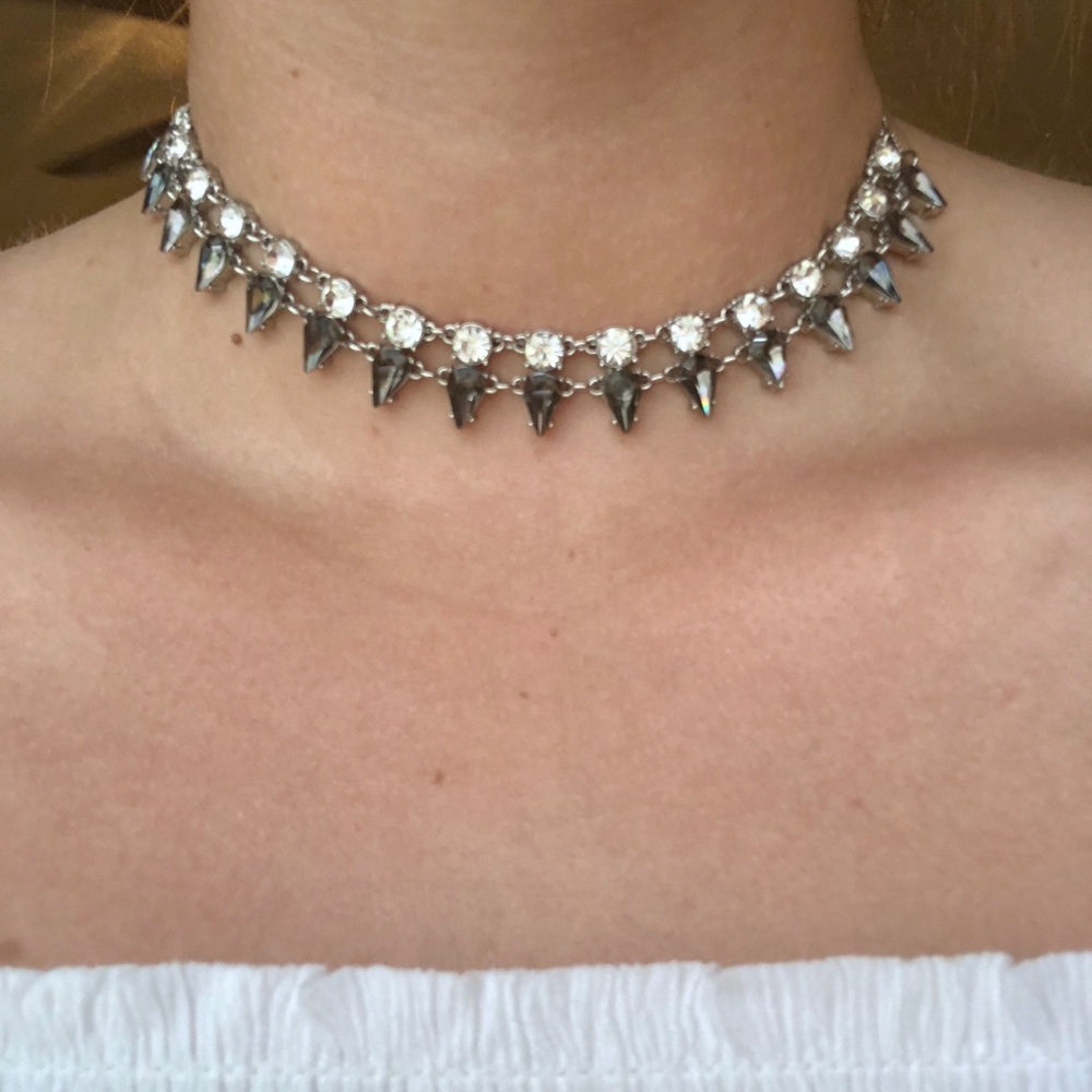 Charming Charlie rhinestone spiked choker